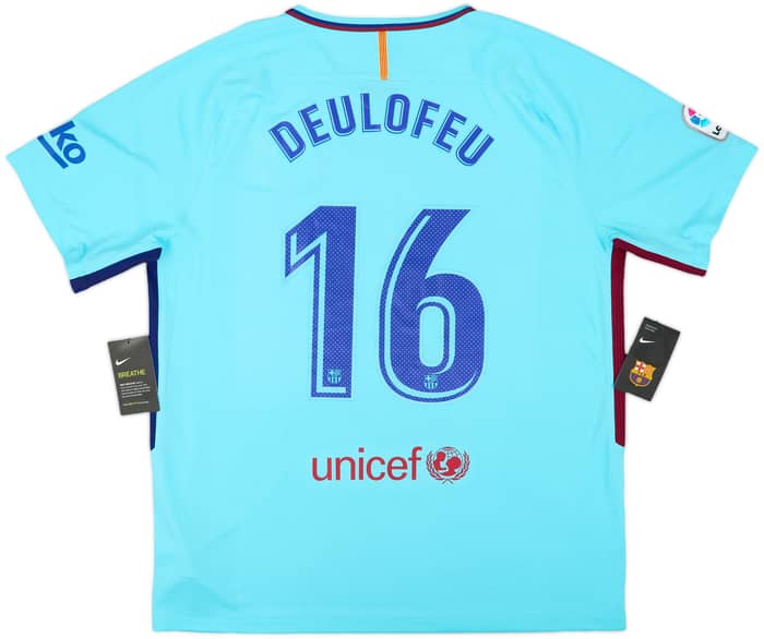 2017-18 Barcelona Away Shirt Deulofeu #16 (XL)