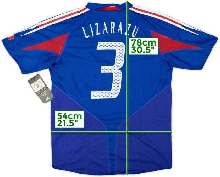 2004-06 France Player Issue Home Shirt Lizarazu #3 (L)