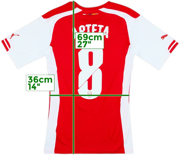 2014-15 Arsenal Player Issue (ACTV Fit) Home Shirt Arteta #8 (M)