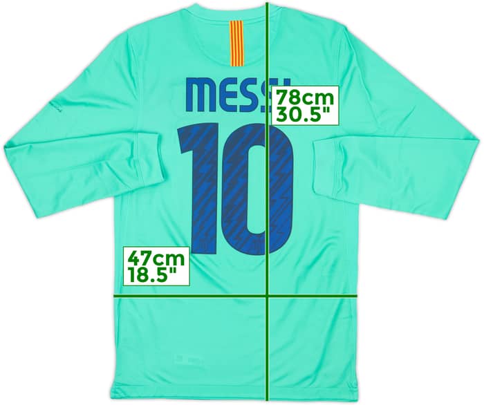 2010-11 Barcelona Player Issue Away L/S Shirt Messi #10 (S)