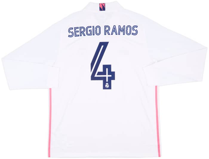 2020-21 Real Madrid Home L/S Shirt Sergio Ramos #4 (XL)