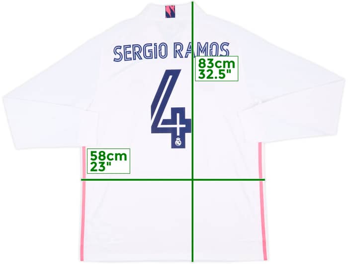 2020-21 Real Madrid Home L/S Shirt Sergio Ramos #4 (XL)