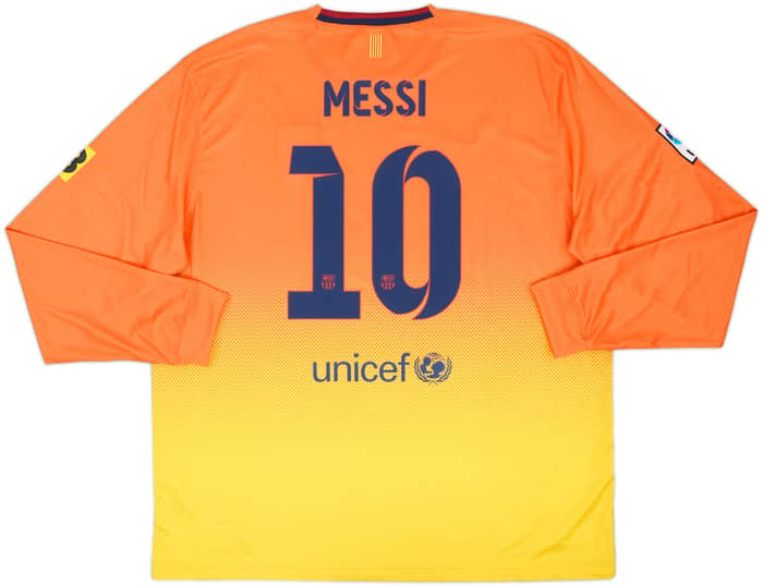 2012-13 Barcelona Away L/S Shirt Messi #10 (XXL)
