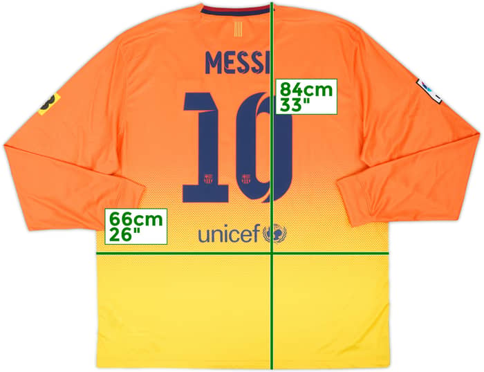 2012-13 Barcelona Away L/S Shirt Messi #10 (XXL)