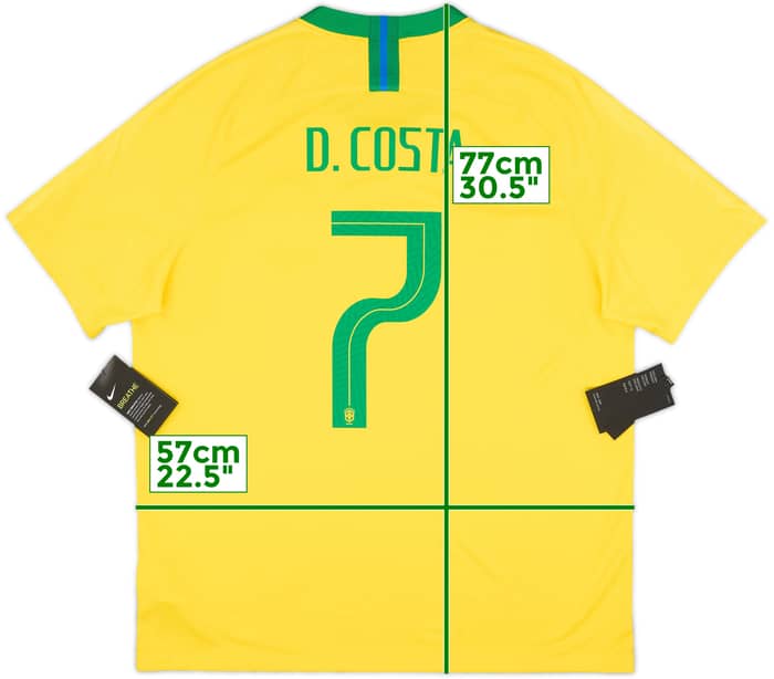 2018-19 Brazil Home Shirt D. Costa #7 (XL)