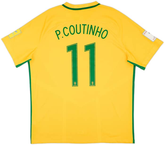 2016-17 Brazil Authentic Home Shirt P.Coutinho #11 (XXL)