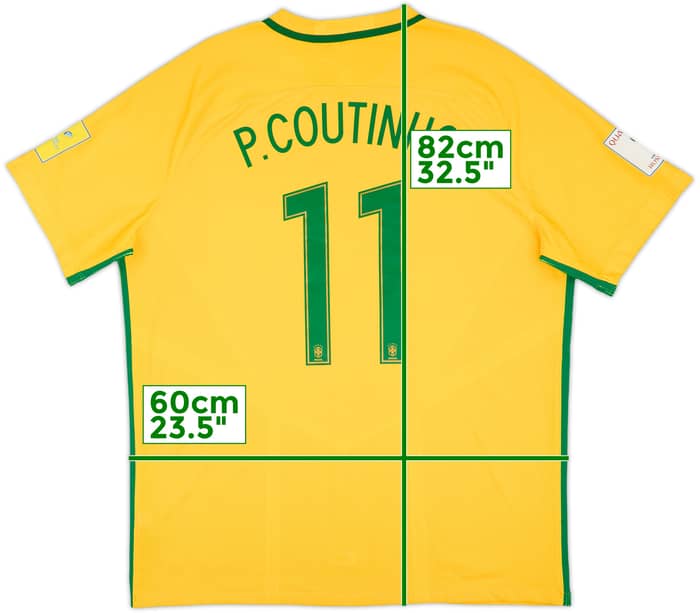 2016-17 Brazil Authentic Home Shirt P.Coutinho #11 (XXL)