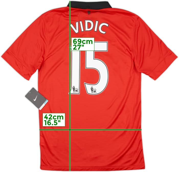 2013-14 Manchester United Home Shirt Vidic #15 (S)