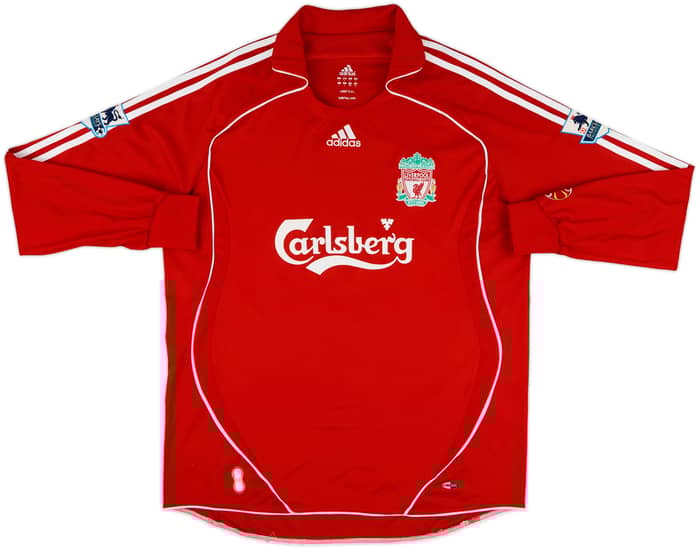 2006-08 Liverpool Home L/S Shirt Gerrard #8 - 9/10 - (L)