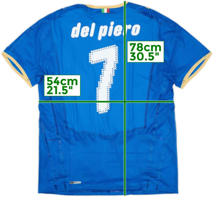 Camiseta de local versión jugador de Italia 2007-08 Del Piero #7 (XL)