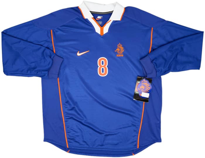 1998-00 Netherlands Player Issue Away L/S Shirt Bergkamp #8 (XL)