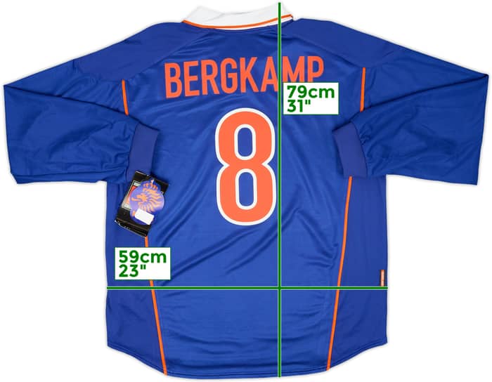 1998-00 Netherlands Player Issue Away L/S Shirt Bergkamp #8 (XL)