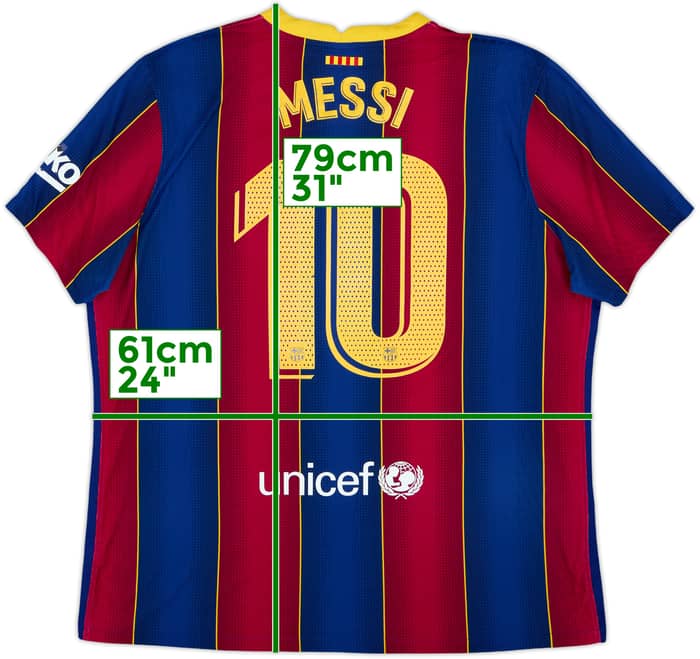 2020-21 Barcelona Authentic Home Shirt Messi #10 - 5/10 - (XXL)