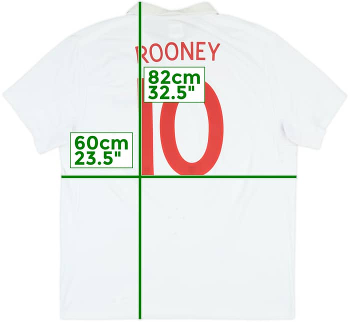 2009-10 England Home Shirt Rooney #10 - 6/10 - (XXL)