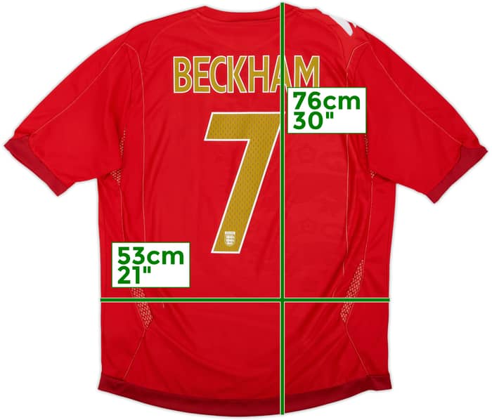 2006-08 England Away Shirt Beckham #7 - 5/10 - (L)
