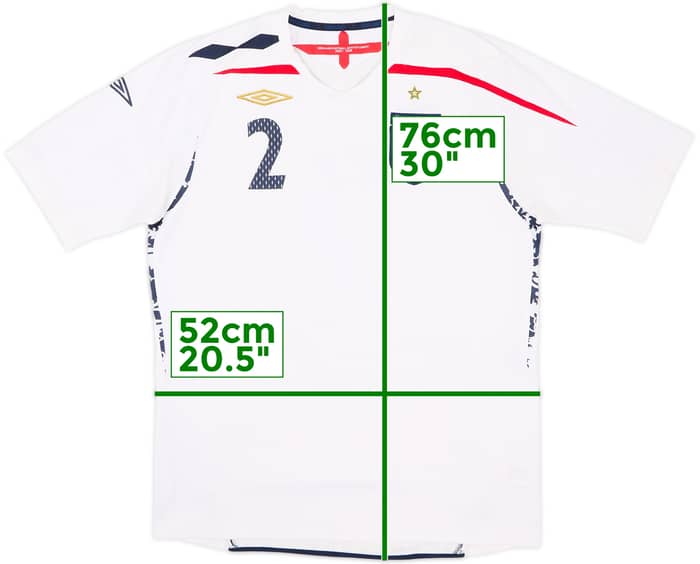 2007-09 England Home Shirt #2 - 6/10 - (L)