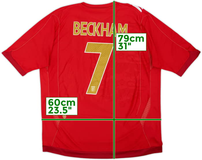 2006-08 England Away Shirt Beckham #7 - 5/10 - (XL)