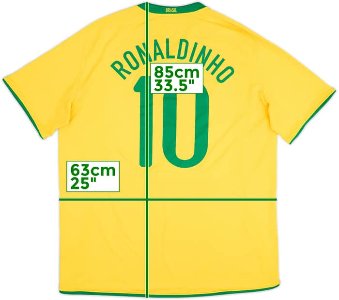 2008-10 Brazil Home Shirt Ronaldinho #10 - 6/10 - (XXL)