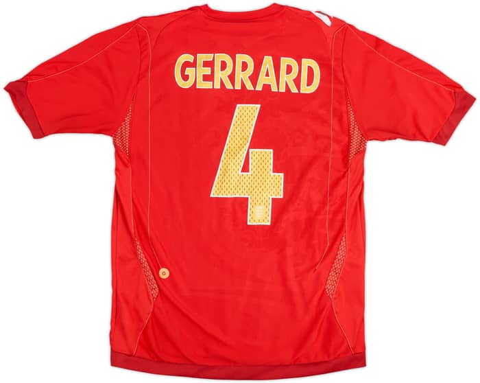 2006-08 England Away Shirt Gerrard #4 - 6/10 - (S)