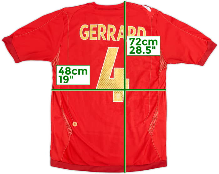 2006-08 England Away Shirt Gerrard #4 - 6/10 - (S)