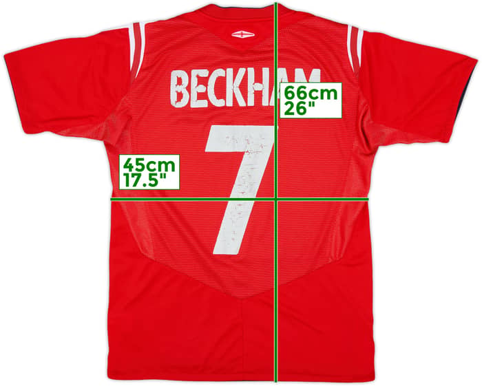 2004-06 England Away Shirt Beckham #7 - 5/10 - (XL.Boys)