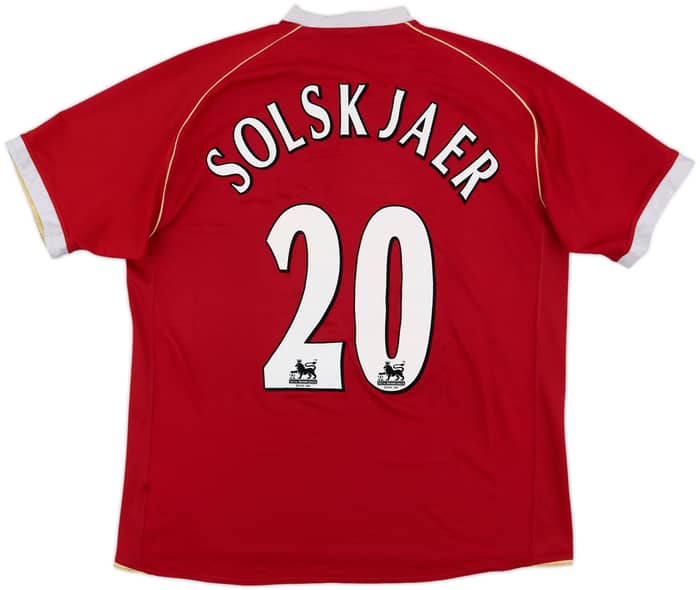 2006-07 Manchester United Home Shirt Solskjaer #20 - 7/10 - (XL)