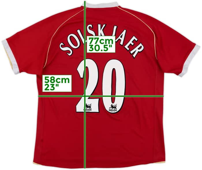 2006-07 Manchester United Home Shirt Solskjaer #20 - 7/10 - (XL)