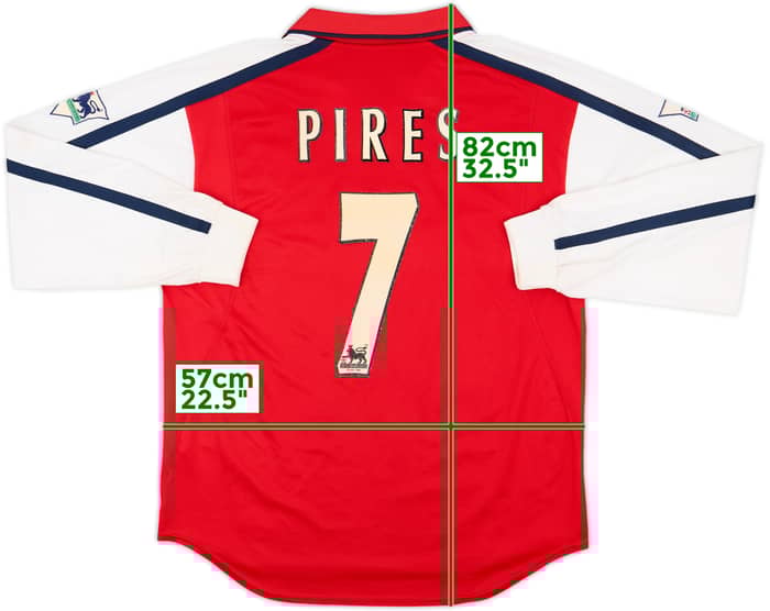 2000-02 Arsenal Home L/S Shirt Pires #7 - 8/10 - (L)