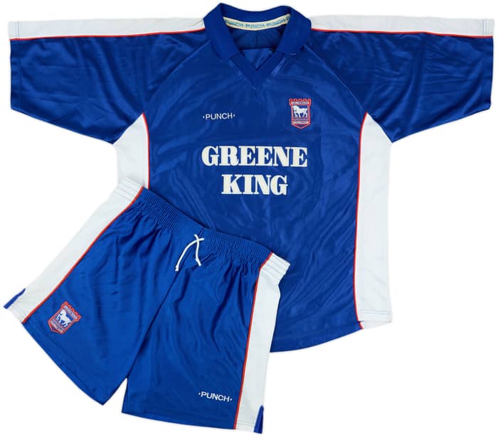1999-01 Ipswich Home Shirt and Shorts - 8/10 - (XL)