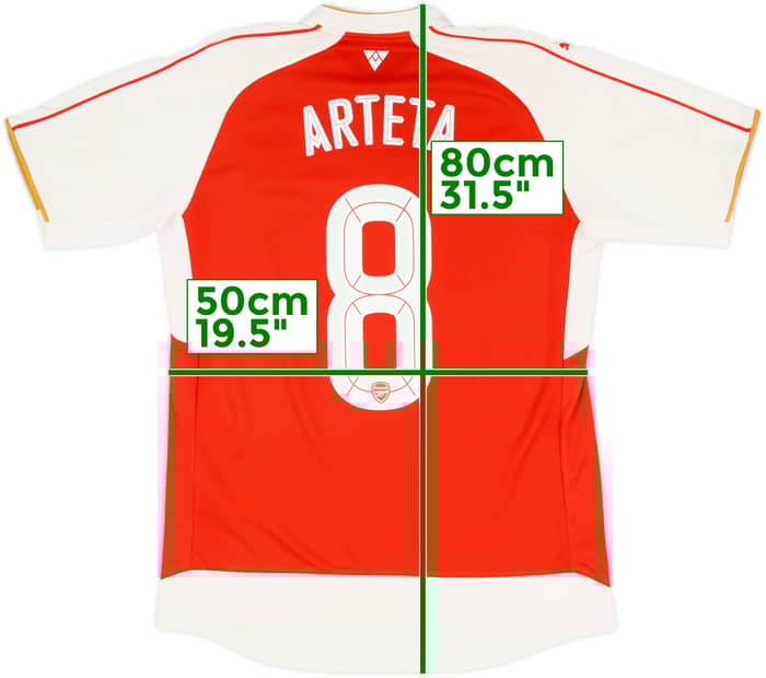 2015-16 Arsenal Local Camiseta Arteta #8 - 6/10 - (L)