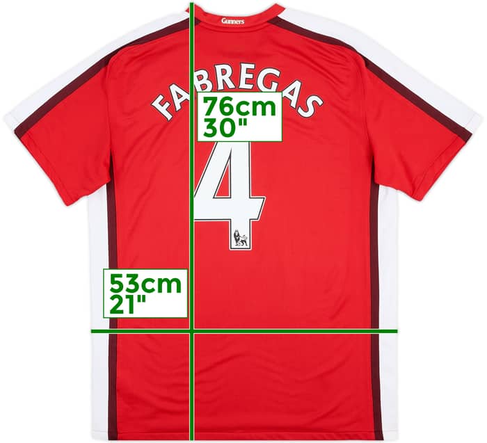 2008-10 Arsenal Local Camiseta Fabregas #4 - 6/10 - (L)