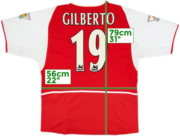 2002-04 Arsenal Home Shirt Gilberto #19 - 7/10 - (L)