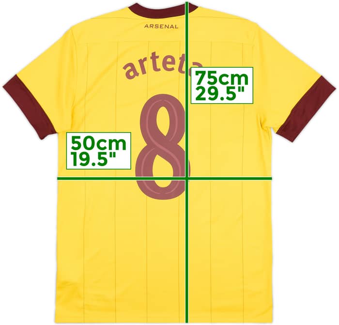 2010-13 Arsenal Visitante Camiseta Arteta #8 - 8/10 - (M)