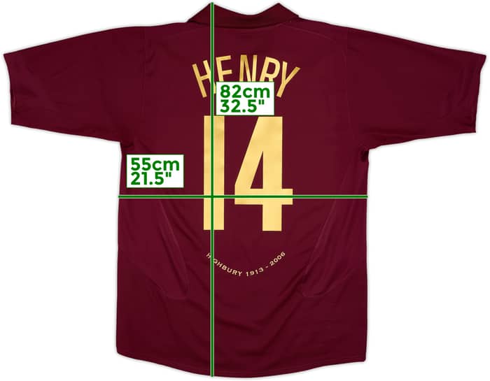 2005-06 Arsenal Home Shirt Henry #14 - 9/10 - (L)