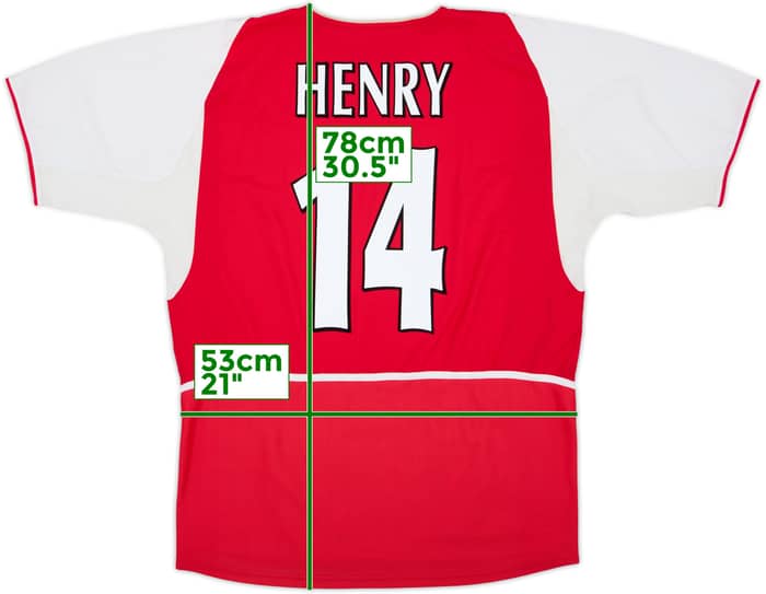 2002-04 Arsenal Home Shirt Henry #14 - 7/10 - (L)