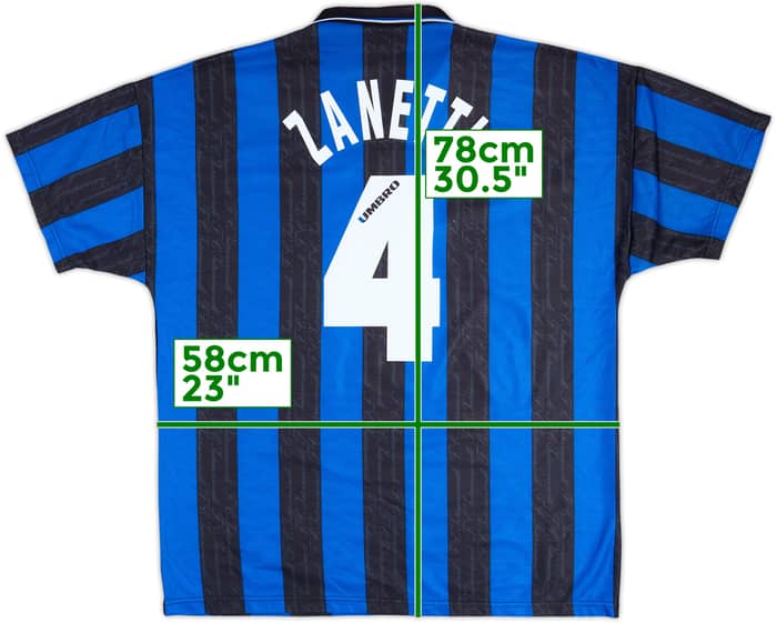 1996-97 Inter Milan Home Shirt Zanetti #4 - 8/10 - (XL)