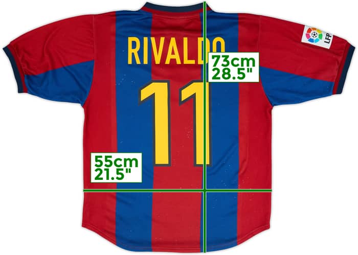 1998-00 Barcelona Home Shirt Rivaldo #11 - 6/10 - (M)