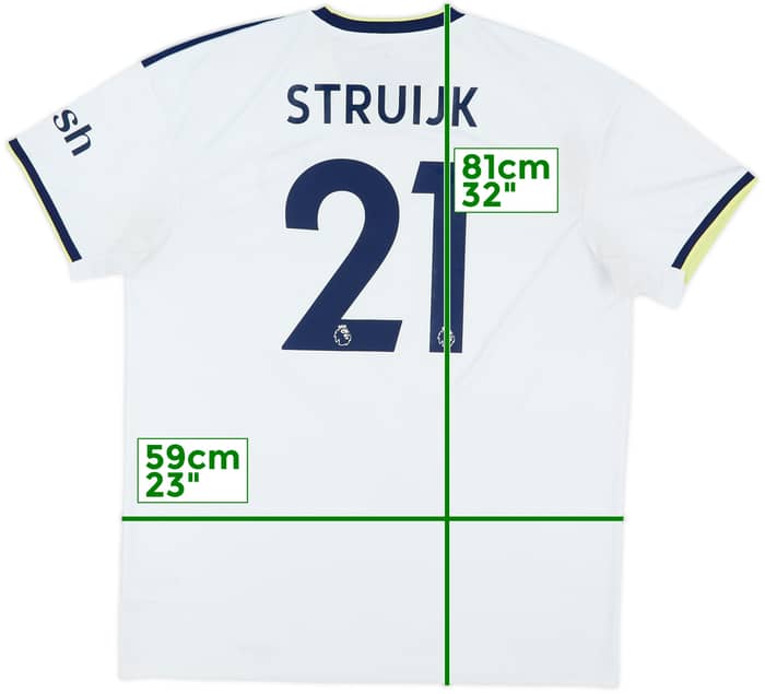 2022-23 Leeds United Home Shirt Struijk #21 - 8/10 - (XL)