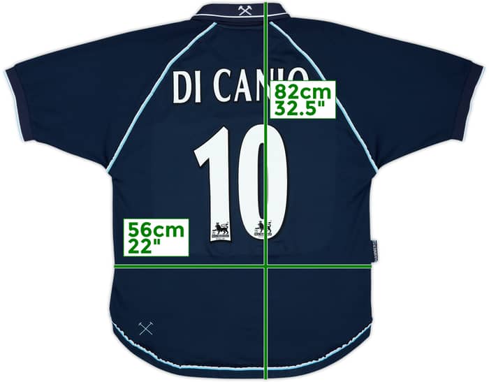 1999-01 West Ham Third Shirt Di Canio #10 - 8/10 - (M)