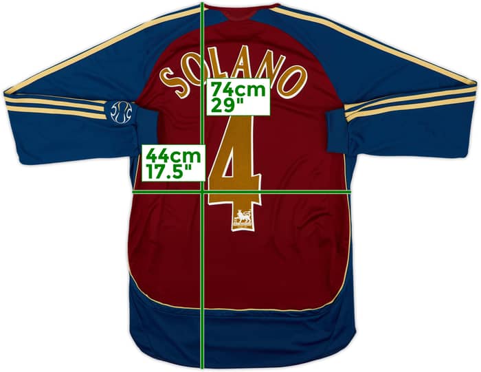 2006-07 Newcastle Away L/S Shirt Solano #4 - 6/10 - (S)