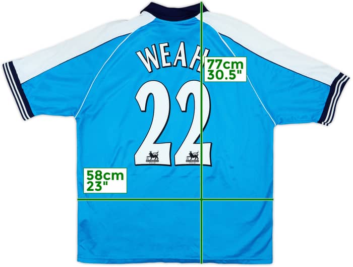 1999-01 Manchester City Home Shirt Weah #22 - 7/10 - (L)