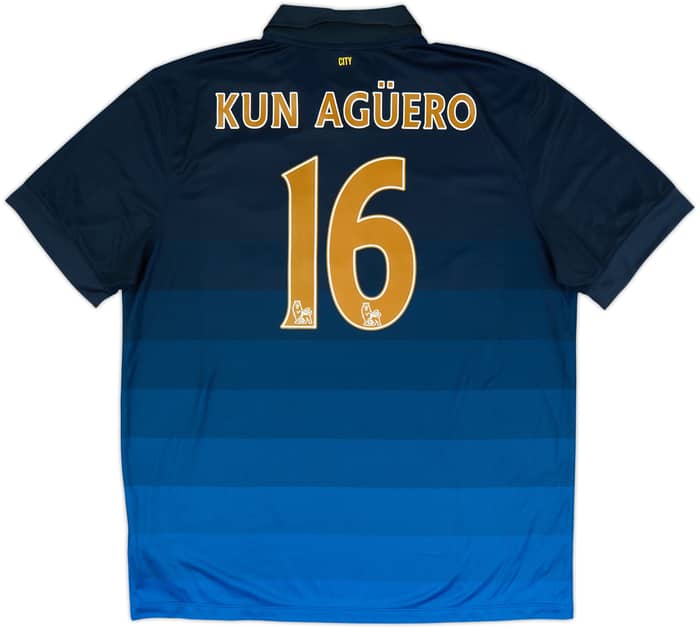Camiseta de visitante del Manchester City 2014-15 Kun Aguero #16 - 10/10 - (XL)