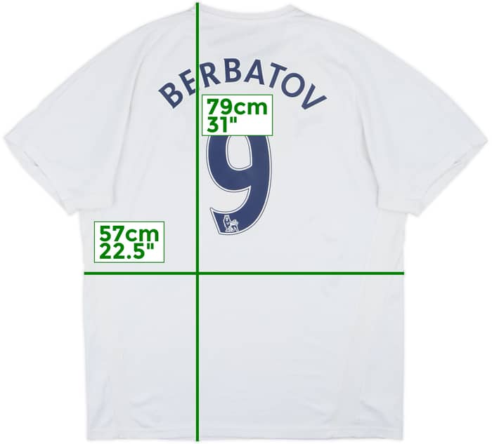 2007-08 Tottenham Home Shirt Berbatov #9 - 7/10 - (XL)