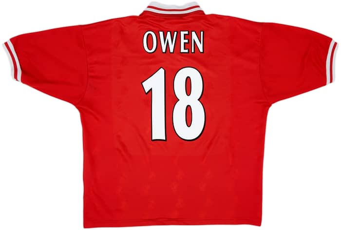 1996-98 Liverpool Home Shirt Owen #18 - 6/10 - (XL)