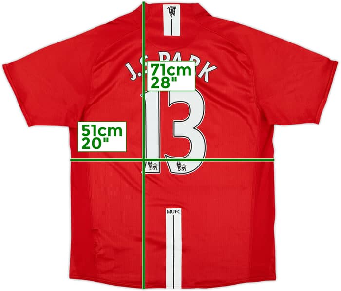 2007-09 Manchester United Home Shirt J.S Park #13 - 8/10 - (M)