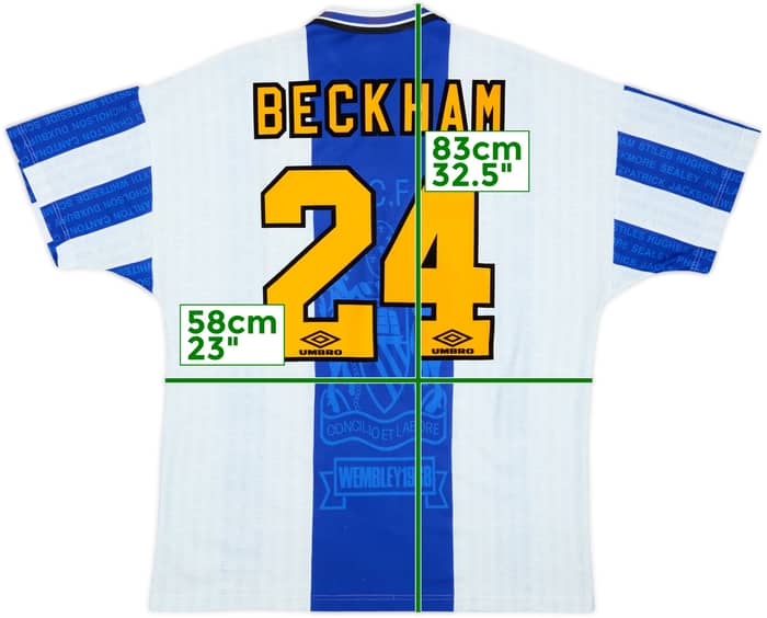 1994-96 Manchester United Third Shirt Beckham #24 - 8/10 - (XL)