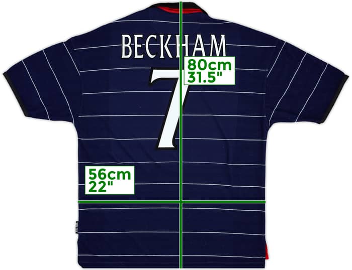 1999-00 Manchester United Away Shirt Beckham #7 - 9/10 - (L)