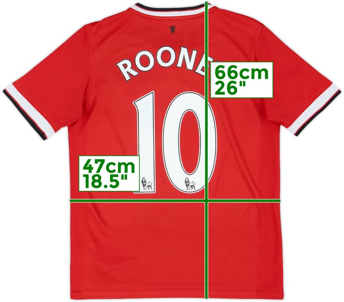 2014-15 Manchester United Home Shirt Rooney #10 - 6/10 - (XL.Boys)