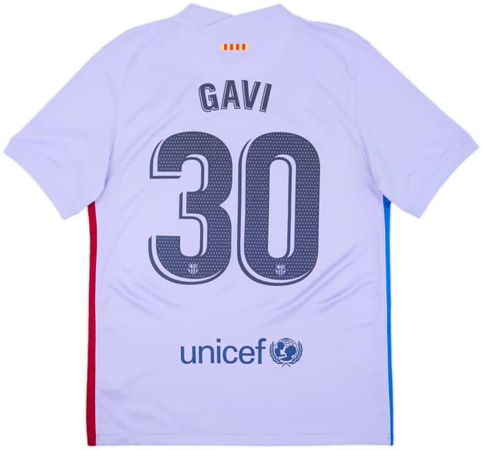 2021-22 Barcelona Away Shirt Gavi #30 - 8/10 - (M)