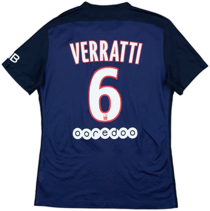 2015-16 Paris Saint-Germain Authentic Home Shirt Verratti #6 - 10/10 - (M)